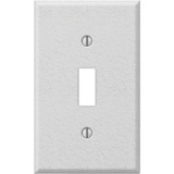 Amerelle PRO 1-Gang Stamped Steel Toggle Switch Wall Plate, White Wrinkle C982TW