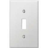Amerelle PRO 1-Gang Stamped Steel Toggle Switch Wall Plate, Smooth White C981TW