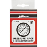 Milton 1/4 In. NPT Bottom Mount Pressure Gauge