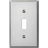Amerelle PRO 1-Gang Stamped Steel Toggle Switch Wall Plate, Polished Chrome