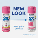 Rust-Oleum Painter's Touch 2X Ultra Cover 12 Oz. Gloss Paint + Primer Spray Paint, Berry Pink