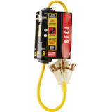 Yellow Jacket 2 Ft. 12/3 Yellow 3-Outlet GFCI Extension Cord 2816