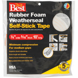 Do it Best 3/4" W x 5/16" T x 10' L White Foam Weatherstrip Tape