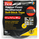 Do it Best 3/8" W x 3/16 "T x 10' L Black Foam Weatherstrip Tape