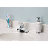 Home Impressions 1-Handle Knob 4 In. Centerset Non-Metallic Bathroom Faucet with Pop-Up, Chrome