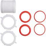 Keeney 1-1-2 In. White Polypropylene Straight Extension Coupling 46WK 444596