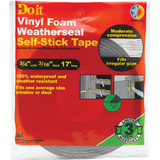 Do it Best 3/4" W x 3/16" T x 17' L Charcoal Foam Weatherstrip Tape