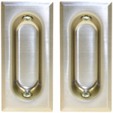 Johnson Hardware 3 In. Rectangular Satin Nickel Flush Pocket Door Pull (2-Count)