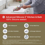 GE Advanced Silicone Kitchen & Bath Sealant, Almond, 10.1  Oz. Cartridge 2816707 791014