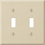 Amerelle PRO 2-Gang Stamped Steel Toggle Switch Wall Plate, Ivory Wrinkle