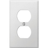Amerelle PRO 1-Gang Stamped Steel Outlet Wall Plate, Smooth White C981DW