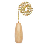 Westinghouse 12 In. Polished Brass Pull Chain with Wood Knob Ornament 77087