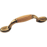 Laurey First Family 3 In. Center-To-Center Oak & Brass Cabinet Drawer Pull 15536