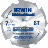 Irwin Classic Series 7-1/4 In. 6-Tooth Fiber Cement Circular Saw Blade 15702ZR