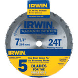 Irwin Classic Series 7-1/4 In. 24-Tooth Framing/Ripping Circular Saw Blade