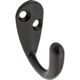 National Oil Rub Bronze Single Clothes Wardrobe Hook, 2 per Card N330795