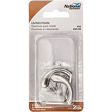 National Hardware Satin Nickel Single Clothes Hook (2-Pack)