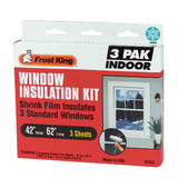 Frost King 42 In. x 62 In. Indoor Shrink Film Window Kit, (3-Pack) V73/3H