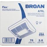 Broan 70 CFM 2.0 Sones 120V Bath Exhaust Fan with Light