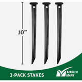 Master Mark 10 In. ABS Black Multipurpose Landscape Stakes (3-Pack)