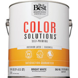 Do it Best Color Solutions Latex Self-Priming Eggshell Interior Wall Paint, Bright White, 1 Gal.