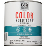 Do it Best Color Solutions Latex Self-Priming Satin Interior Wall Paint, Ultra White, 1 Qt.