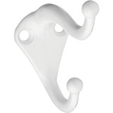 National White Coat & Hat Wardrobe Hook, 2 per Card N248369