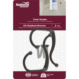 National Hardware Oil Rubbed Bronze Coat & Hat Hook (2-Pack)