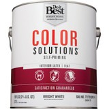 Do it Best Color Solutions Latex Self-Priming Flat Interior Wall Paint, Bright White, 1 Gal.