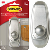 Command Large Timeless Hook, Brushed Nickel, 1 Hook, 2 Strips 17063BN-ES