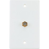 RCA White Single F-Connector Coaxial Wall Plate