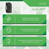 Square D QO 70A Double-Pole Standard Trip Circuit Breaker QO270CP 528316