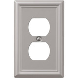 Amerelle Chelsea 1-Gang Stamped Steel Outlet Wall Plate, Brushed Nickel 149DBN