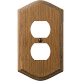 Amerelle 1-Gang Solid Oak Country Outlet Wall Plate, Medium Oak 701D