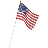 Valley Forge 8 In. x 12 In. Polycotton Stick American Flag USE8D Pack of 48