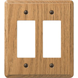 Amerelle 2-Gang Solid Oak Rocker Decorator Wall Plate, Light Oak 901RRL