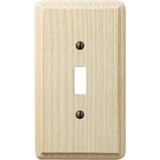 Amerelle 1-Gang Solid Ash Toggle Switch Wall Plate, Unfinished Ash 401T