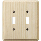 Amerelle 2-Gang Solid Ash Toggle Switch Wall Plate, Unfinished Ash 401TT