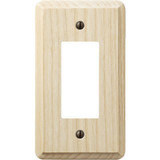 Amerelle 1-Gang Solid Ash Rocker Decorator Wall Plate, Unfinished Ash 401R