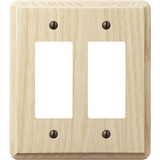 Amerelle 2-Gang Solid Ash Rocker Decorator Wall Plate, Unfinished Ash 401RR