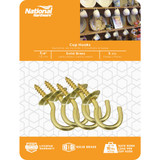 National V2021 3/4 In. Solid Brass Series Cup Hook (5 Count)
