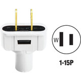 Do it 15A 125V 2-Wire 2-Pole Vinyl Cord Plug, White C22-48643-00W