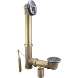 Keeney Rough Brass Trip Lever Bath Drain with Polished Chrome Trim 606RB