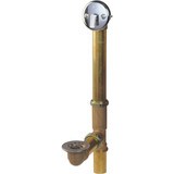 Keeney Rough Brass Trip Lever Bath Drain with Polished Chrome Trim 606RB 404930