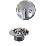 Keeney Rough Brass Trip Lever Bath Drain with Polished Chrome Trim 606RB 404930