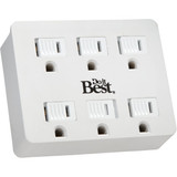 Do it Best White 15A 6-Outlet Tap