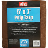 Do it Best 1 Side Green/1 Side Brown Woven 5 Ft. x 7 Ft. Medium Duty Poly Tarp