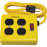 Yellow Jacket 4-Outlet Yellow Metal Power Strip with 4 Ft. Cord 2177N