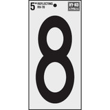 Hy-Ko Vinyl 5 In. Reflective Adhesive Number Eight RV-70/8 Pack of 10