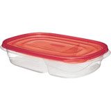 Rubbermaid TakeAlongs 3.7 C. Clear Square Divided Food Storage Container with Lids (3-Pack)